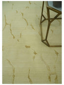 Olive and Gold Modern Abstract Design Hand loom 6x9 wool and Art silk Area Rug