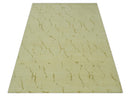 Olive and Gold Modern Abstract Design Hand loom 6x9 wool and Art silk Area Rug