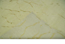 Olive and Gold Modern Abstract Design Hand loom 6x9 wool and Art silk Area Rug