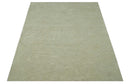 Olive and Ivory Modern Geometrical Stripes Textured Hand Tufted Multi size rug