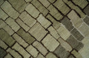 Olive, Beige, Charcoal and Ivory Modern Geometrical Brick Design 4.6x6.6 wool and Art Silk Area Rug