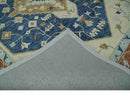 Olive, Blue, Beige and Rust Traditional Heriz Medallion Hand Tufted Custom Made wool area Rug
