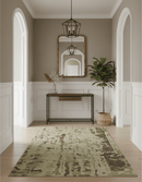 Olive, Brown and Charcoal Hand knotted 4x6 Abstract Wool and Art Silk Area Rug