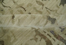 Olive, Brown and Charcoal Hand knotted 4x6 Abstract Wool and Art Silk Area Rug