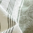 Olive & cream cotton striped bedding set bedroom duvet cover