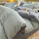 Olive & cream cotton striped bedding set bedroom duvet cover