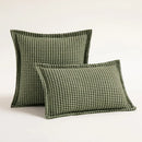 Olive & cream houndstooth jacquard pillow covers living room cushions