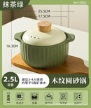 Olive green and white ceramic gas stove rice casserole pot kitchen