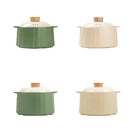 Olive green and white ceramic gas stove rice casserole pot kitchen
