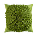 Olive green handmade flower cushion cover living room decor