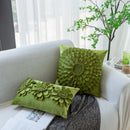 Olive green handmade flower cushion cover living room decor