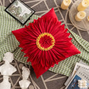 Olive green handmade flower cushion cover living room decor