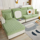 Olive green patterned jacquard sofa seat cover living room protector