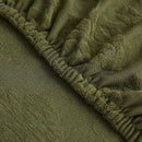 Olive green patterned jacquard sofa seat cover living room protector