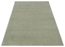 Olive Hand Knotted 5.6x8 Modern Geometric Wool and Silk Area Rug