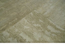 Olive Hand knotted Modern Carved Texture 4x6 Wool and art Silk Area Rug