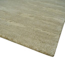 Olive Hand knotted Modern Carved Texture 4x6 Wool and art Silk Area Rug