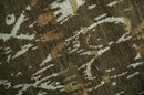 Olive, Ivory and Brown Hand Knotted Traditional Ikat Design 6x9 wool and Viscose area Rug