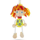 Girl in a Yellow Dress Wooden Doll on a Spring 6.3 Inches