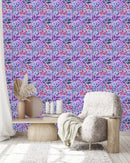 Modish Purple Floral Wallpaper