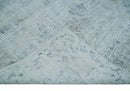 One of a Kind Traditional 8x10 Ivory, Gray and Charcoal Traditionally Hand Loomed Art Silk Area Rug