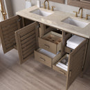 James Martin Portland 60" Double Bathroom Vanity, Whitewashed Walnut