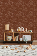 Brown Wallpaper with Turtles