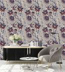 Flowers and Birds Pattern Wallpaper