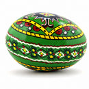 Green Diamond Hand Painted Wooden Pysanky Easter Egg
