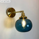 Orange and gold fluted glass wall lamp bedroom wall light