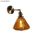 Orange and gold fluted glass wall lamp bedroom wall light