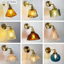 Orange and gold fluted glass wall lamp bedroom wall light