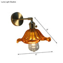 Orange and gold fluted glass wall lamp bedroom wall light
