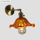 Orange and gold fluted glass wall lamp bedroom wall light