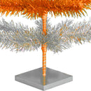 Orange & Silver Layered Tinsel Christmas Tree