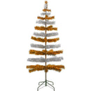 Orange & Silver Layered Tinsel Christmas Tree