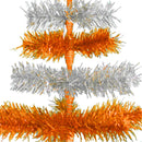 Orange & Silver Layered Tinsel Christmas Tree