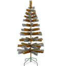 Orange & Silver Mixed Tinsel Christmas Tree