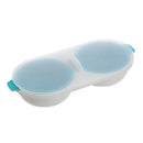 Orange and white egg boiler steamer double cup kitchen separator