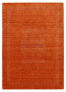 Orange And White Modern Design Hand Loomed Wool Area Rug