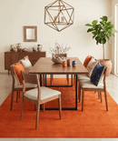 Orange And White Modern Design Hand Loomed Wool Area Rug