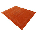 Orange And White Modern Design Hand Loomed Wool Area Rug