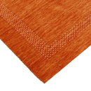Orange And White Modern Design Hand Loomed Wool Area Rug