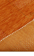 Orange And White Modern Design Hand Loomed Wool Area Rug