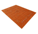 Orange Center Pattern Hand Loomed Wool Area Rug