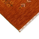 Orange Center Pattern Hand Loomed Wool Area Rug