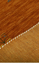 Orange Center Pattern Hand Loomed Wool Area Rug
