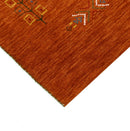Orange Center Pattern Hand Loomed Wool Area Rug