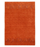 Orange Contemporary Design Hand Loomed Wool Area Rug