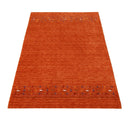 Orange Contemporary Design Hand Loomed Wool Area Rug